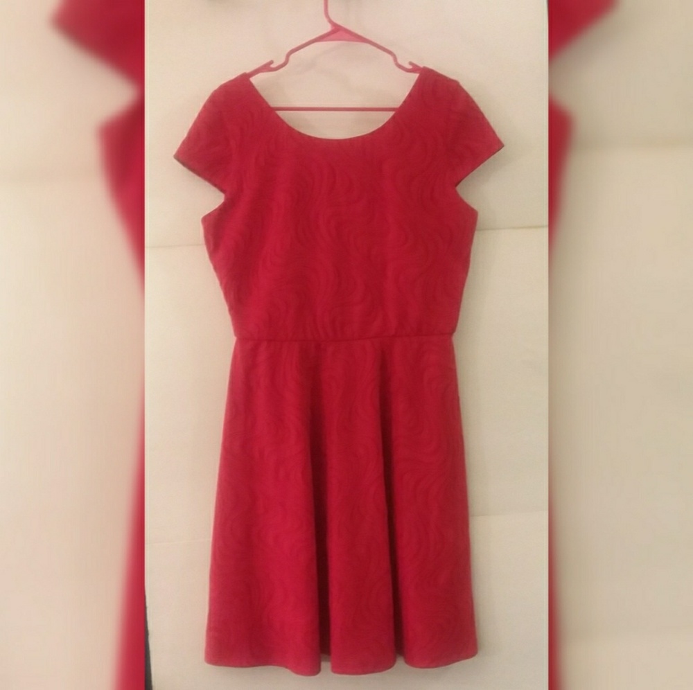 Ronni Nicole Red Fit and Flare Dress Size 14
